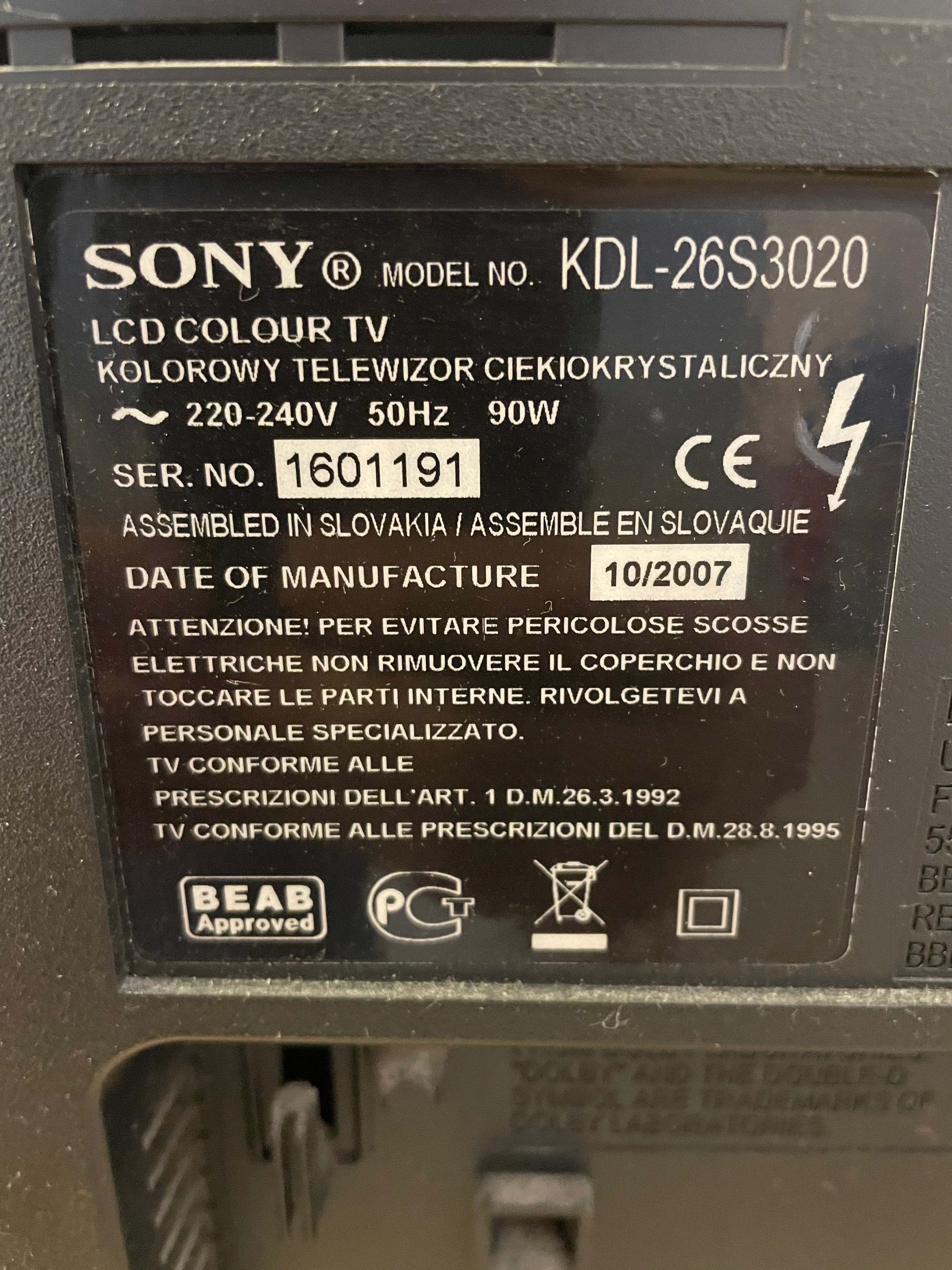 Sony Bravia KDL-26S3020