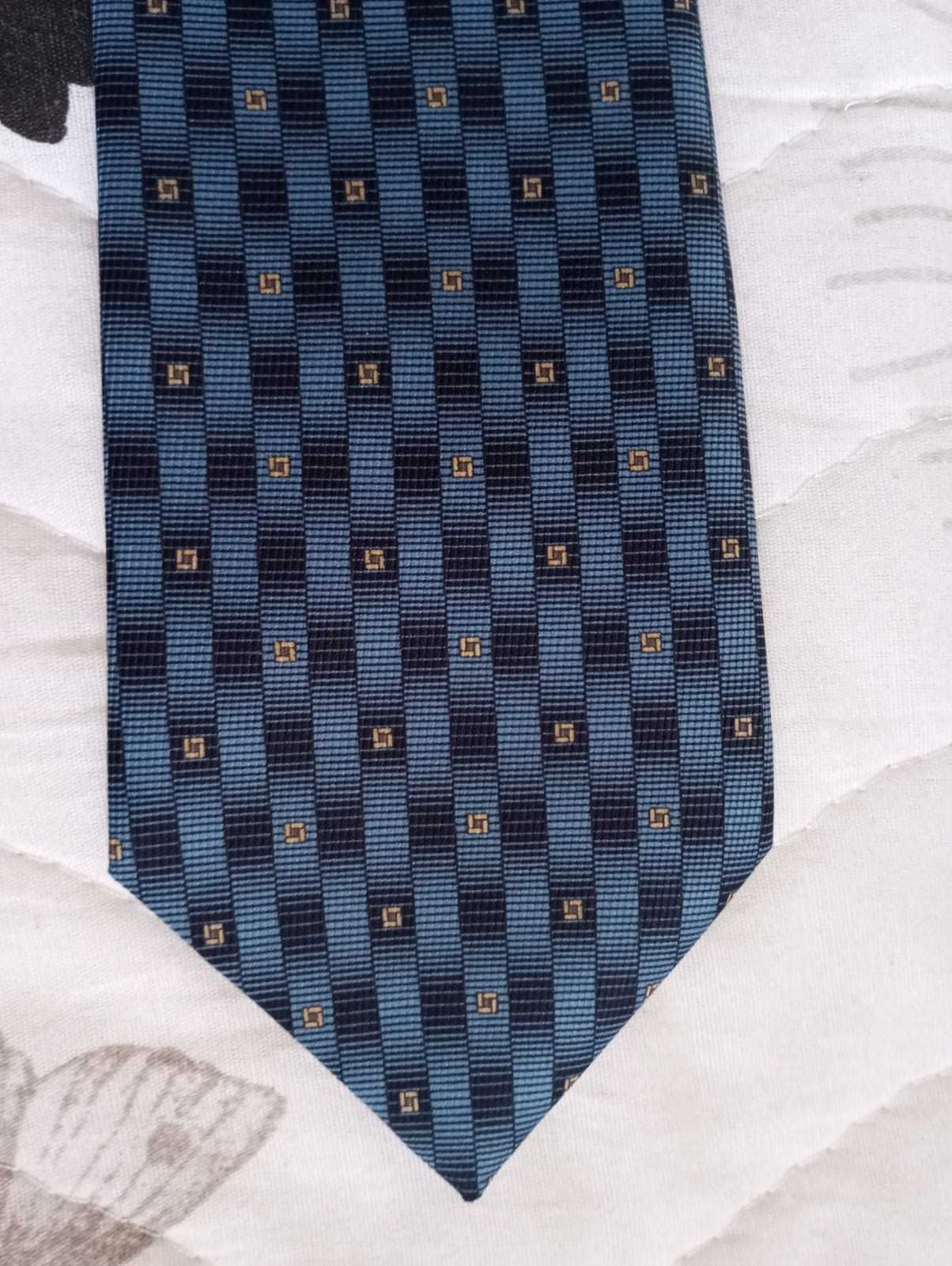 Cravata albastra cu model  Roland, 100% poliester, NOUA