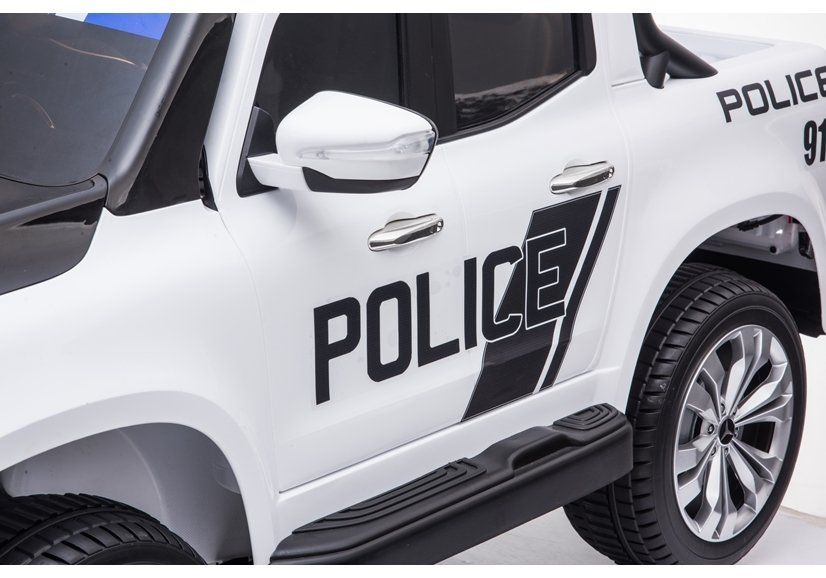 Masinuta electrica Mercedes POLICE X-Class 4x4 STANDARD #Alb