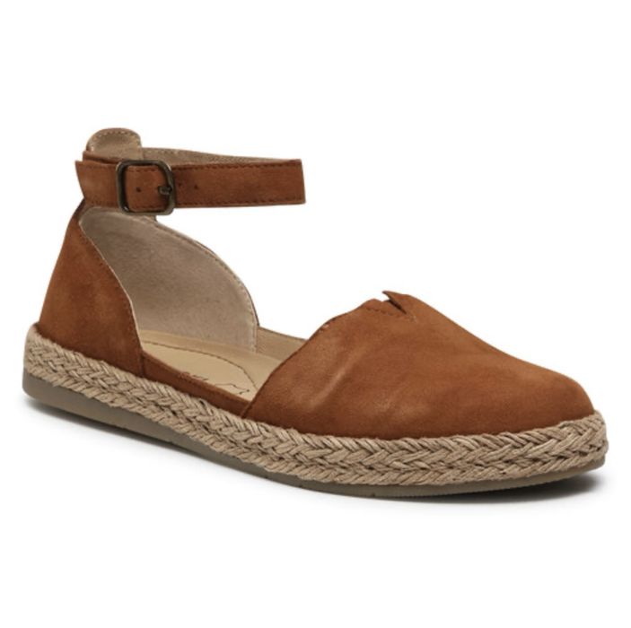 Espadrile CCC piele întoarsă maro cognac nr 39