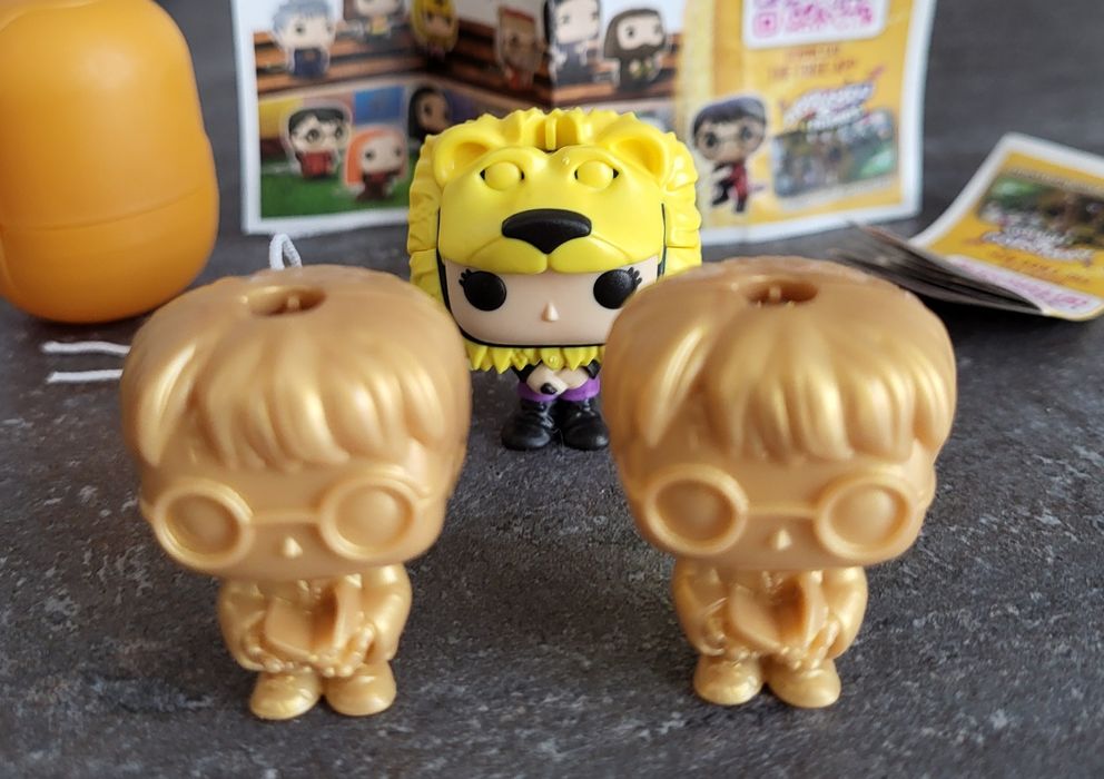 2 x Golden Harry Poter Auriu + alte personaje HP Kinder + QR code