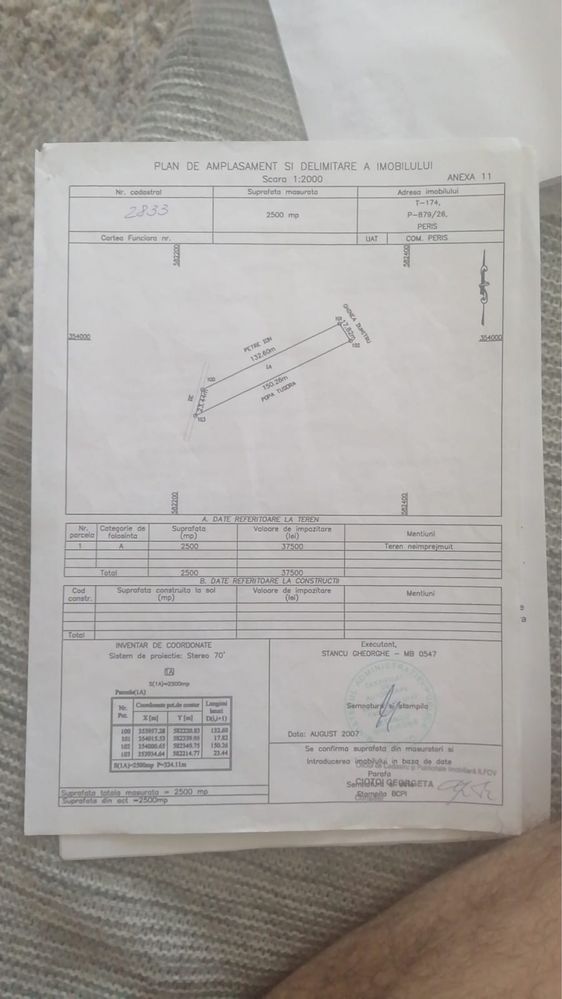 Teren extravilan Peris Cocioc 2500m2 sau parcele 500m2