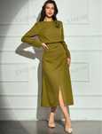 Rochie midi verde masliniu