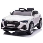 Masinuta electrica Audi e-tron 4 x 4 Sportback, alba, 12 volti!
