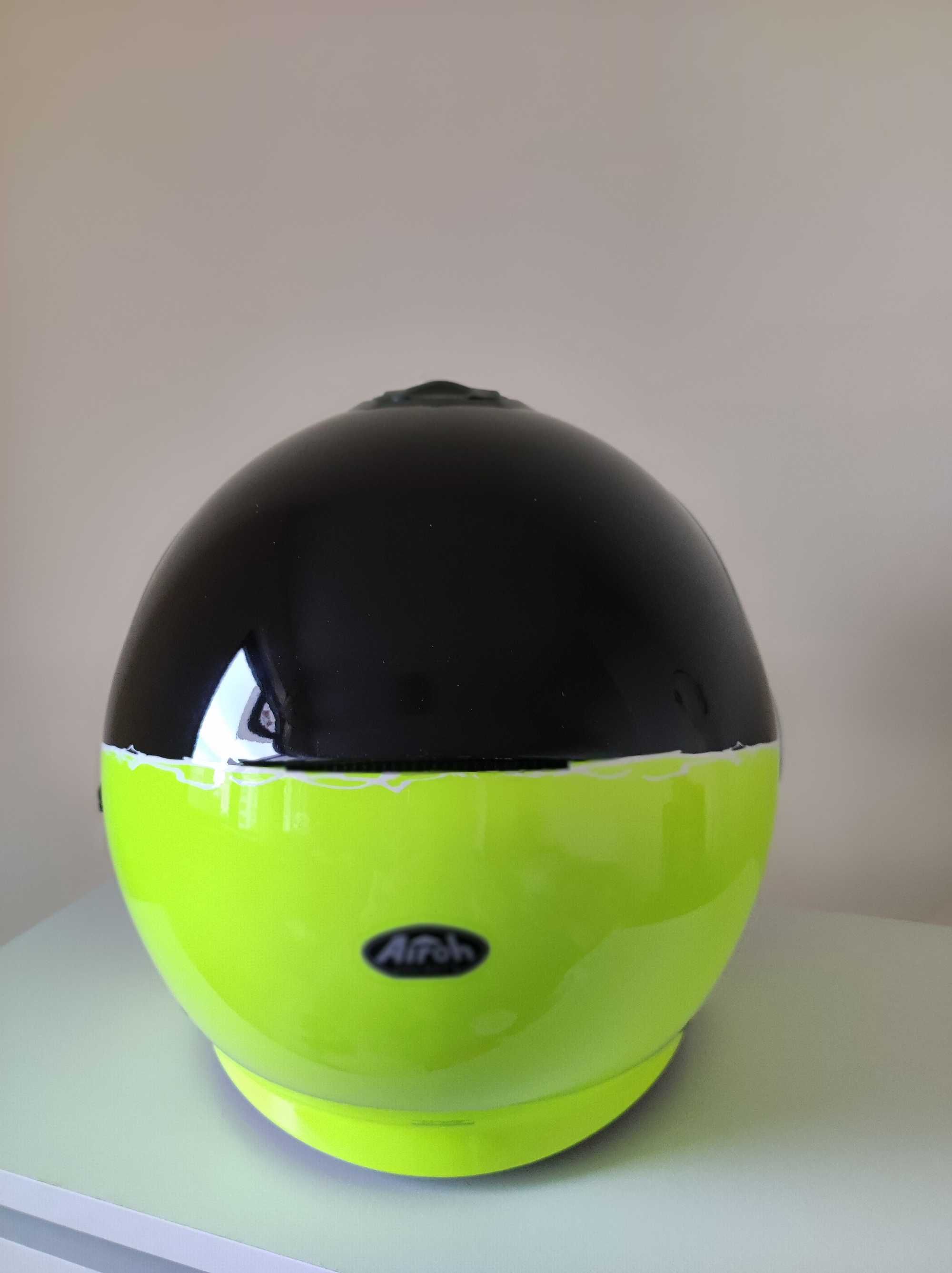 Моторна/ Скутерска каска Helios Color Fluo Black/Yellow Gloss Airoh
