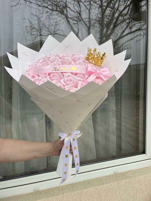 Buchet cu trandafiri din sapun parfumat