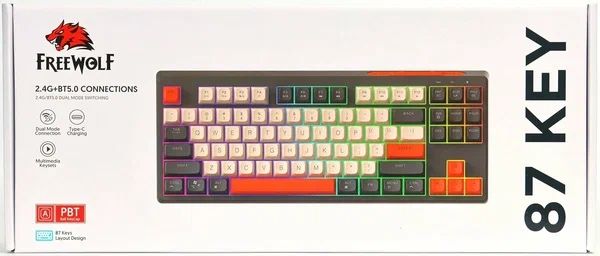 Клавиатура FreeWolf M87 RGB Bluetooth/Usb type-C. MacOs Windows