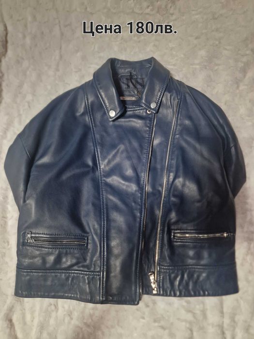 Оригинално кожено яке на марката Massimo Dutti .Якето е ново,размер М