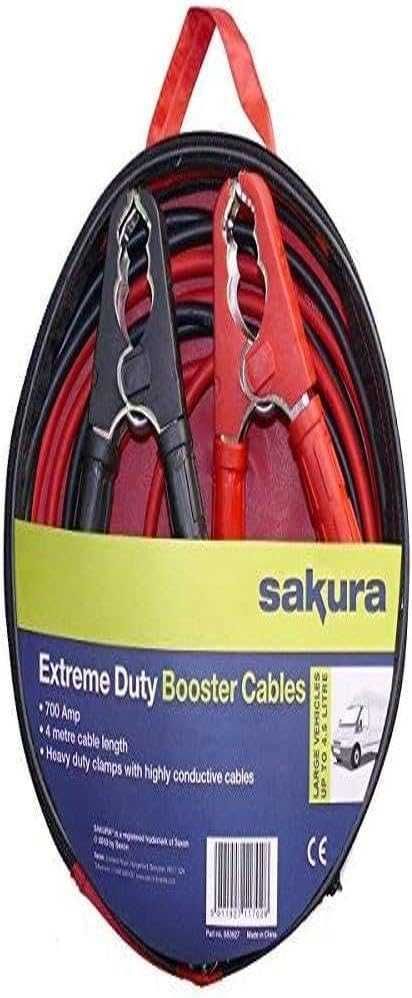 ПРОМО Нови Мощни Бустър Кабели за Даване на Ток SAKURA 700 A, 4 m