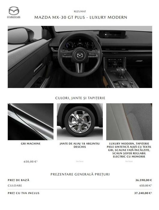 MAZDA MX-30 GT Plus - Luxury Modern