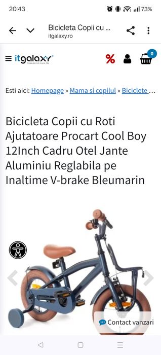 Bicicleta copii 2-4 ani