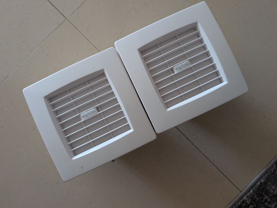 Set 2 Ventilatoare Axial Elplast Cu Grila Automata 100 Mm