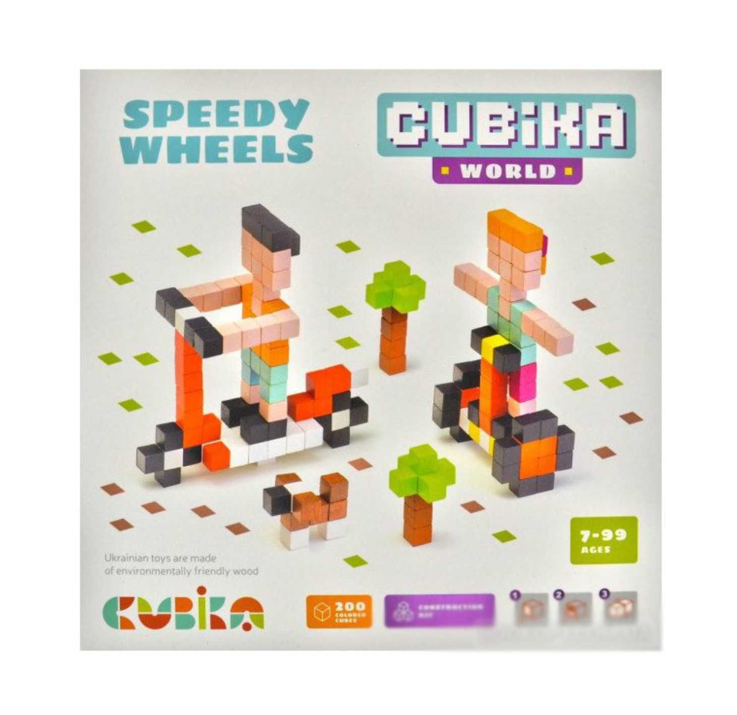 Cubika - 3 модела дървена мозайка строител за различни конструкции