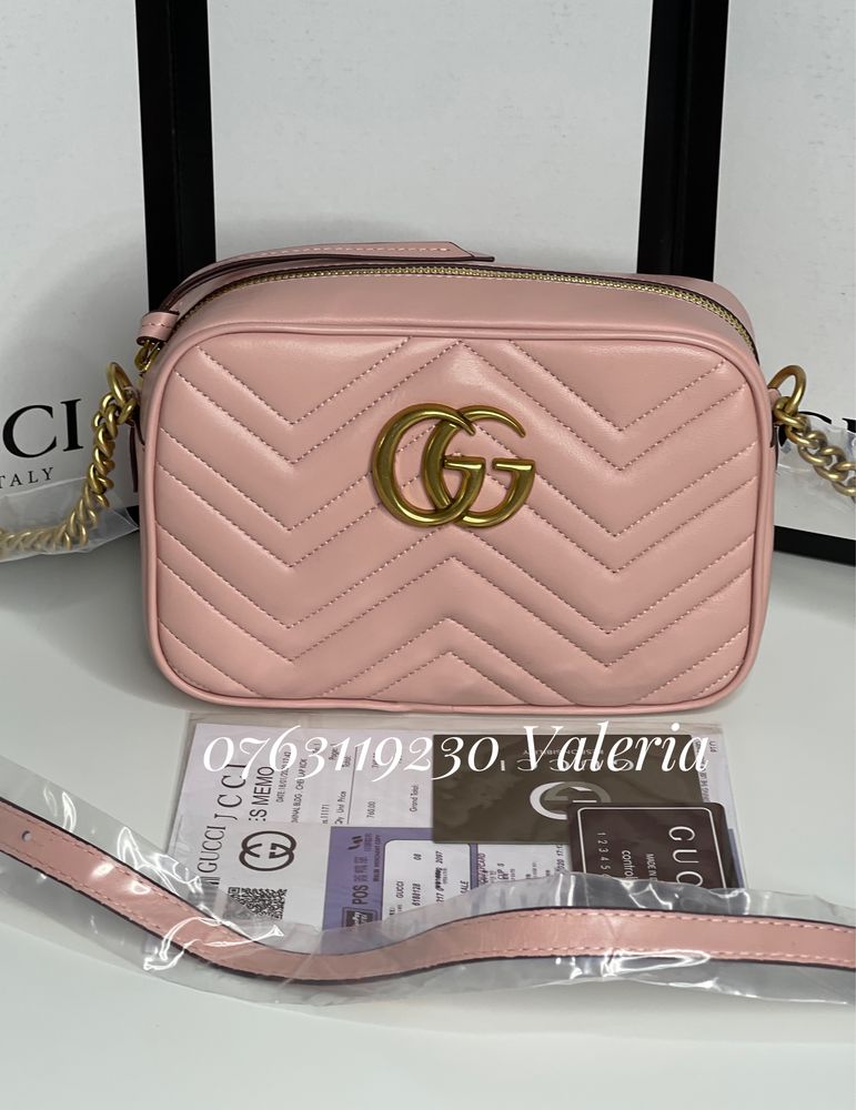 Geanta Gucci Marmont Roz (cu fermoar)