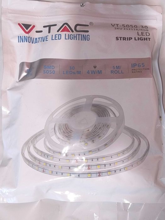 LED лента V-TAC – 5 метра, RGB, водоустойчива