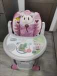 Scaun de masa Chicco Polly 2 Start, 4 roti, Miss Pink, 0 luni+