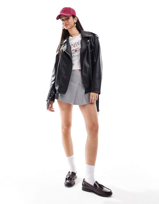 Дамско oversize/оувърсайз кожено яке Bershka/Zara