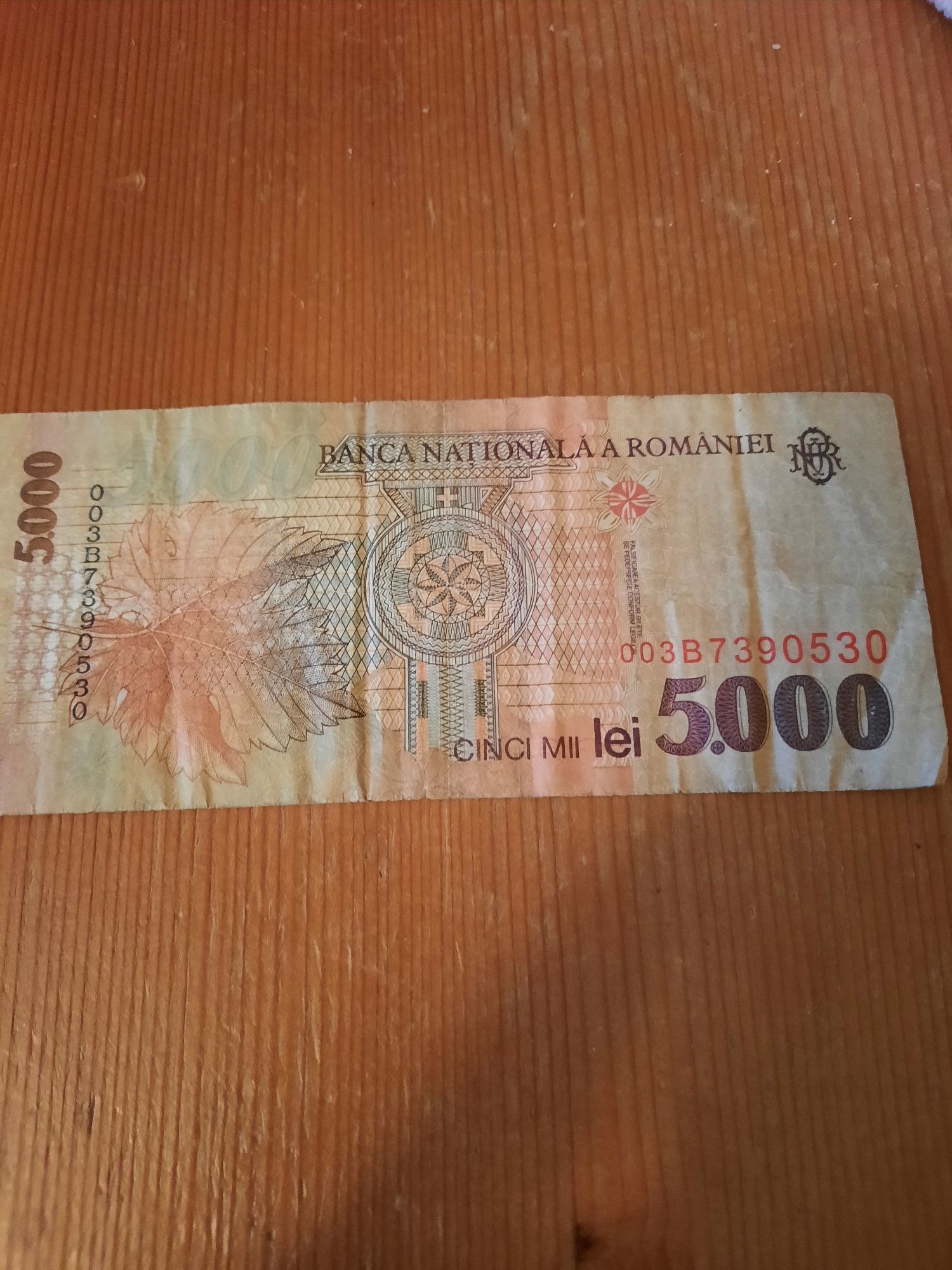 Bancnota rara 5000 lei din 1998