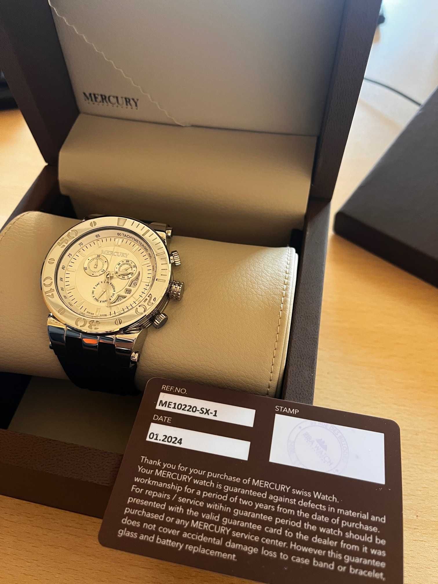 Чисто нов, швейцарски часовник Mercury Chronograph  swiss made