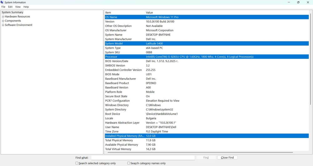 Лаптоп Dell Latitude 5400/ 14“ FHD/ i5-8265U/ 12GB DDR4/ 256 SSD