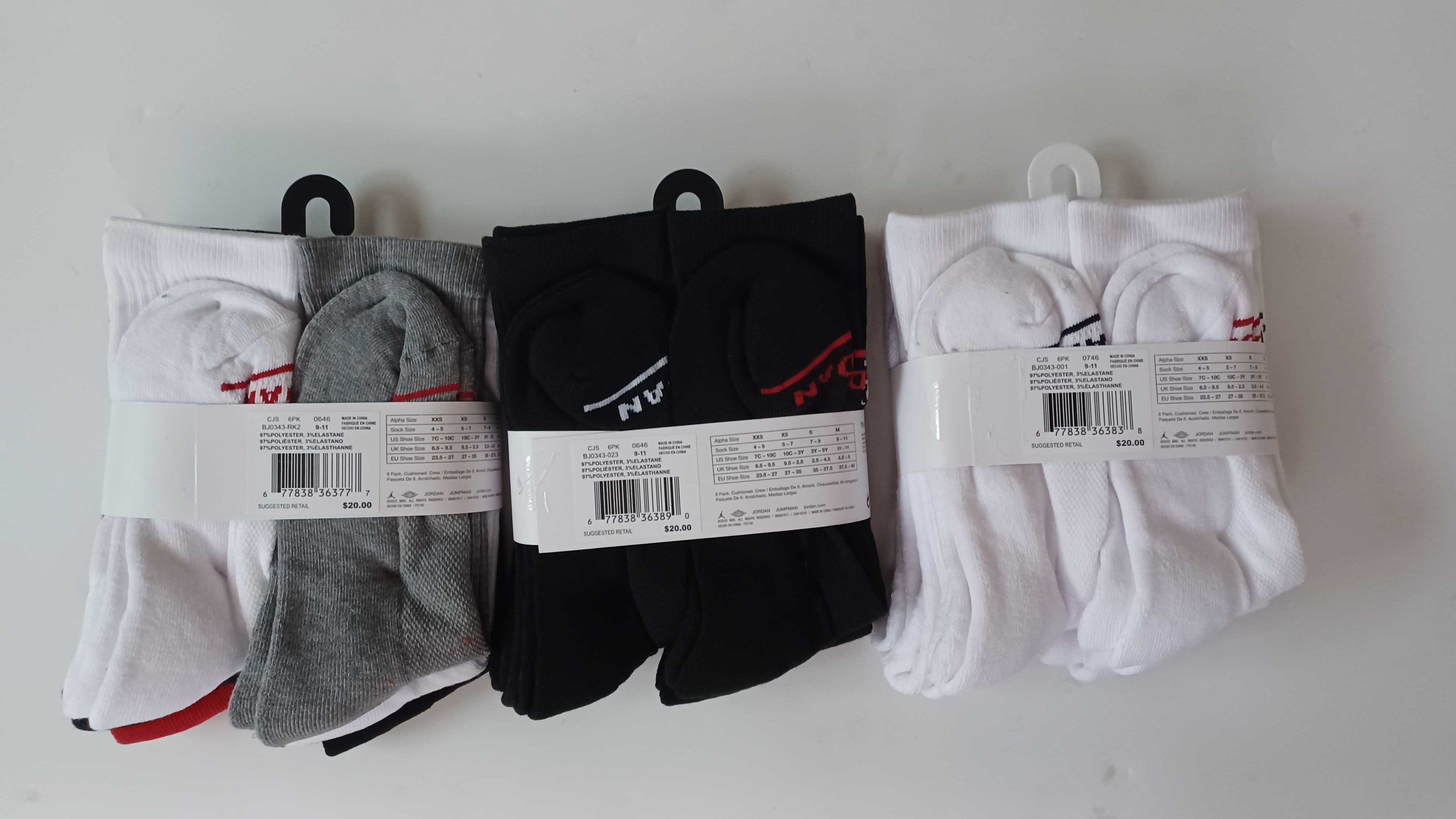 Nike Jordan пакет от 6 чифта чорапи раз 40 от Сащ 5 различни модела