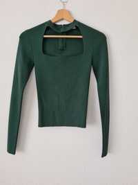 Bluza verde viscoza, Zara, S, nouă