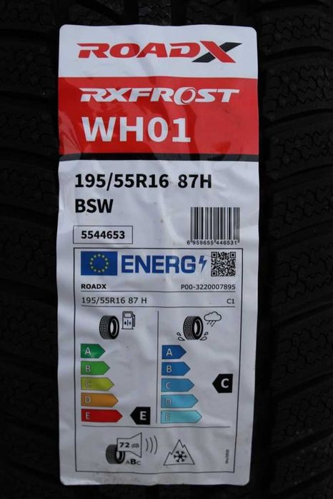 Anvelope iarna noi 195/55R16, 87H, XL, RoadX, DOT 2025