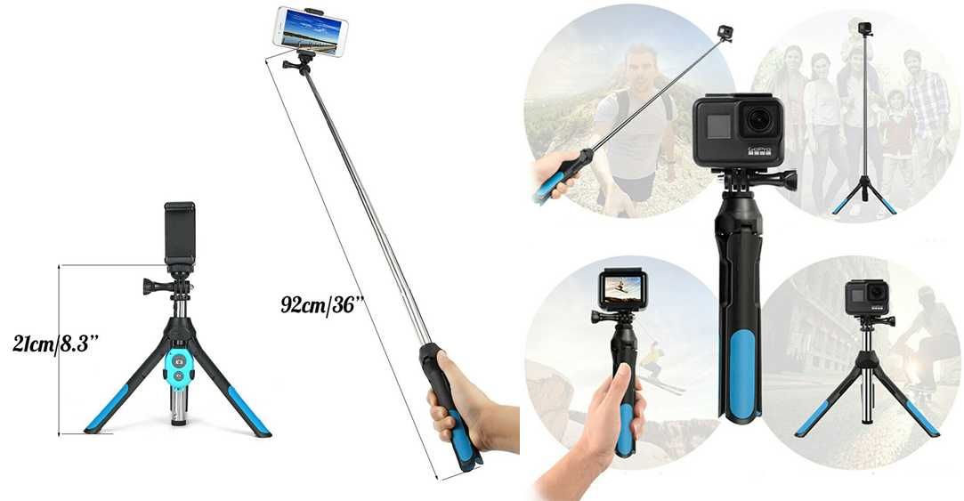 Selfie Stick 3 in 1 telecomanda bluetooth Go Pro iPhone X, Samsung Nou