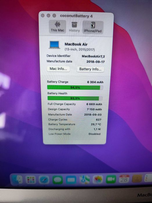 MacBook Air 13.3" early 2017 A1466 1.8GHz 8Gb RAM 128Gb SSD