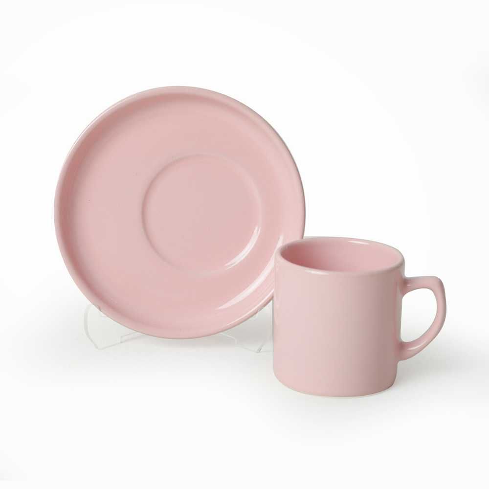 Комплект 6 чаши за кафе с чинийки, Keramika, 110 ml, 12 cm