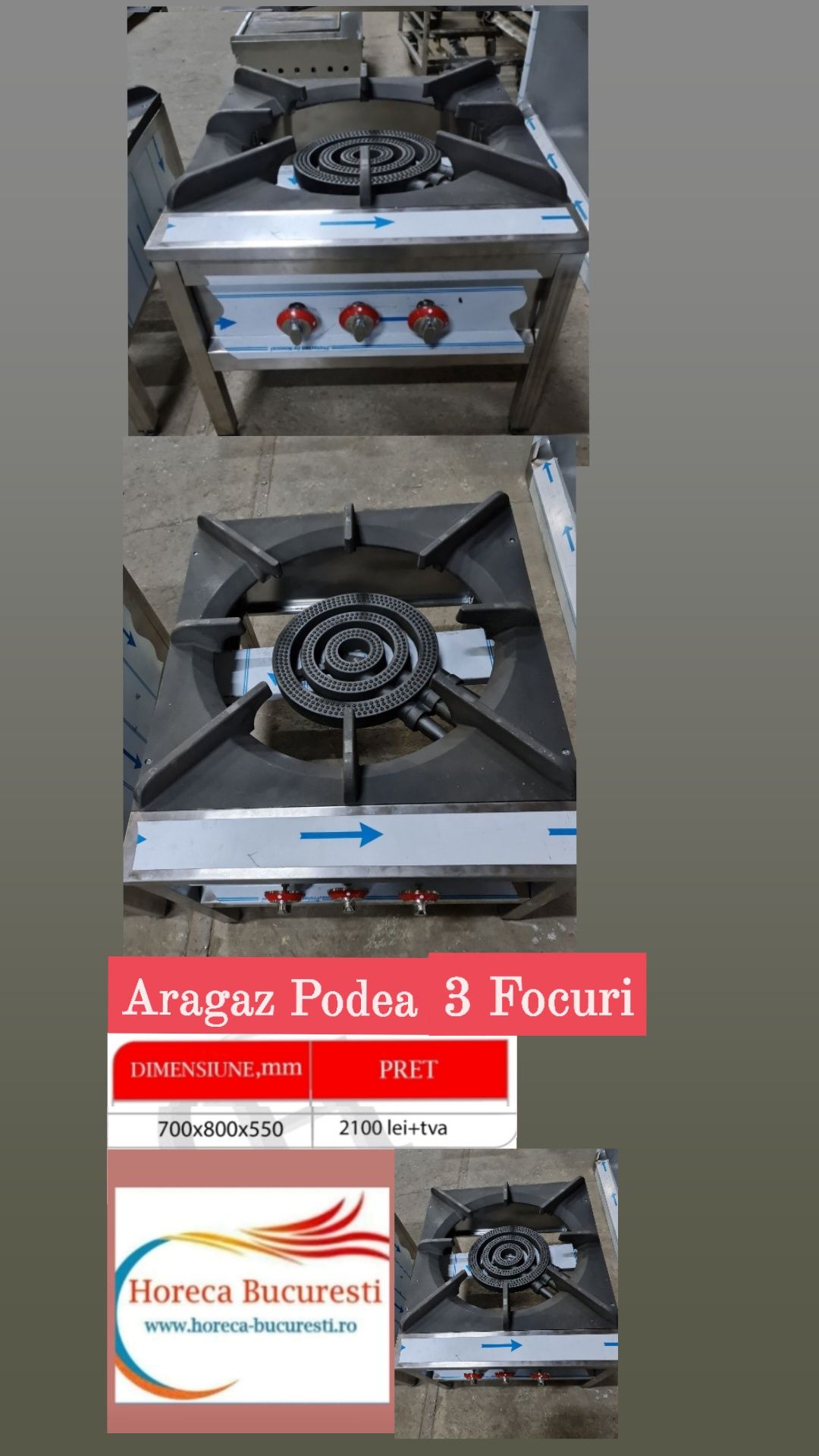 ARAGAZ Inox de PODEA 2 Foc 3Foc / ARAGAZ PODEA 60x70x50h / 70x80x50h /