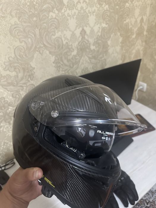 Мото шлем с перчаткой