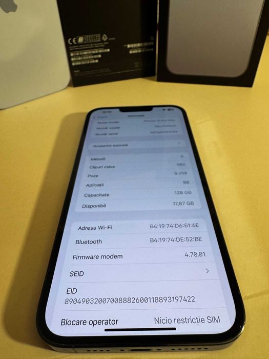 iPhone 13 Pro Max – 128 GB – Sierra Blue  Unic proprietar