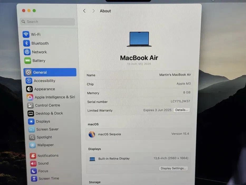 MacBook Air 13,6” M3 256GB SSD Като нов! Гаранция