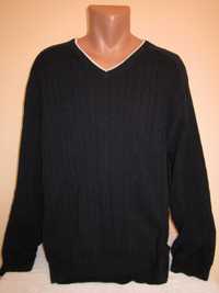 НОВ луксозен тъмно син яхтаджийски шпиц пуловер ANDREW JAMES размер XL