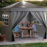 Pavilion de gradina 3x3m, 4 pereti laterali cu ferestre