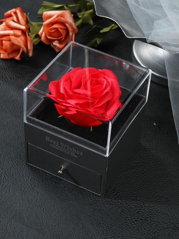 Криогенна роза в кутия с чекмедже ,колие ,обеци и 2 бр пръстени **АКЦИ