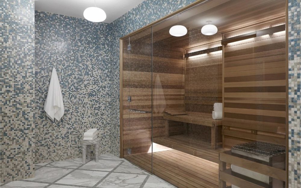 Sauna pod klyuch. Сауна под ключ. Стены, потолок, кафель. Pol-patalok