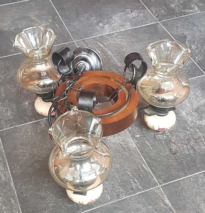 Старинен полилей- дърво и керамика