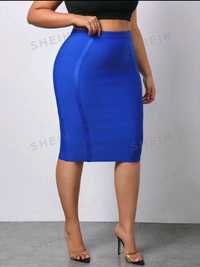 Нова дамска бандажна пола в син цвят еластична 3ХЛ 3XL 50 EU