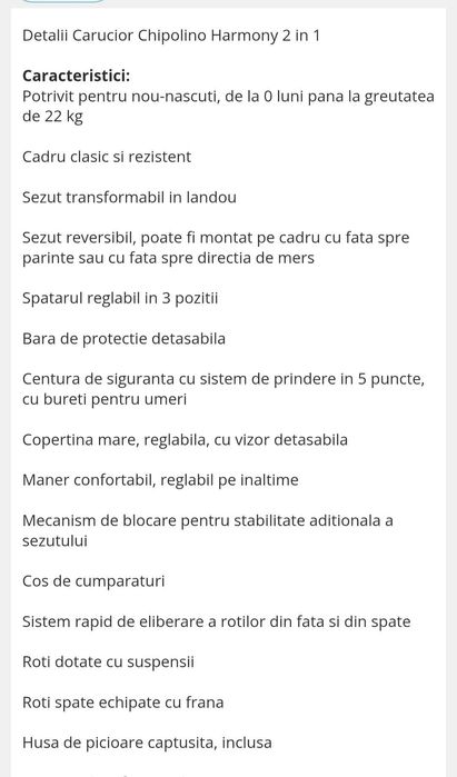 Vand carucior copil 0-3 ani