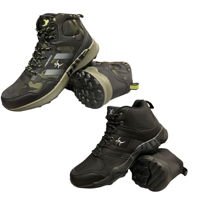 Мъжки кецове в маскировъчнен и черен цвят водоотблъскваща материя