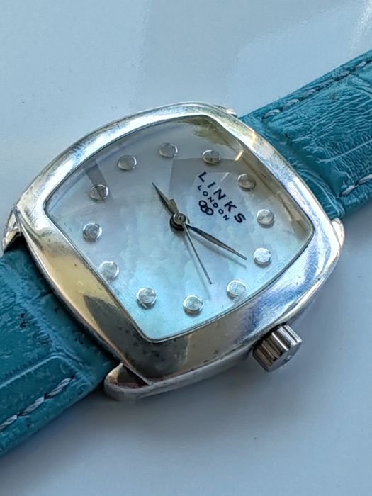 Ceas Links Argint 925 Quartz ETA 4 rubine