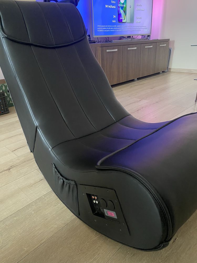 Scaun gaming Rocker , cu sistem boxe integrat, imitatie piele