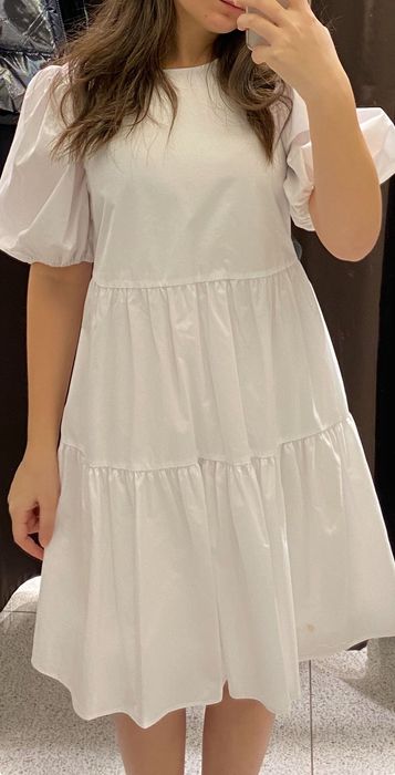 Бяла рокля Zara размер ХS