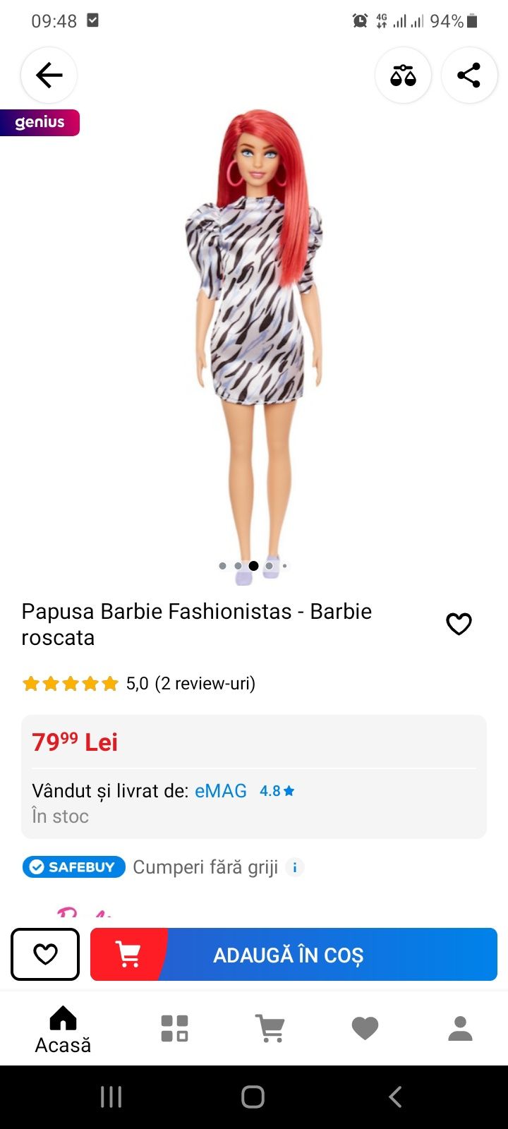 Papusa barbie fashionista ,sigilata(vintage)