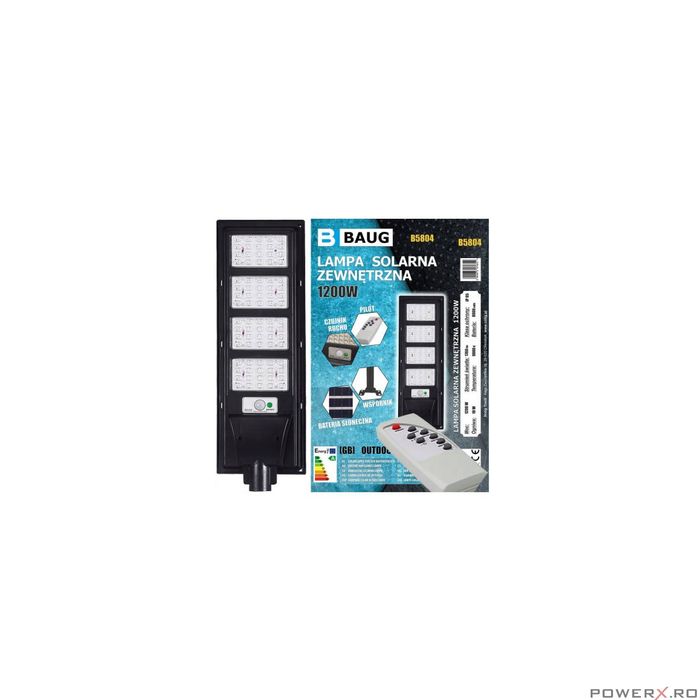 Lampa cu incarcare solara, pentru exterior, proiector 1200 W 1760 lm,