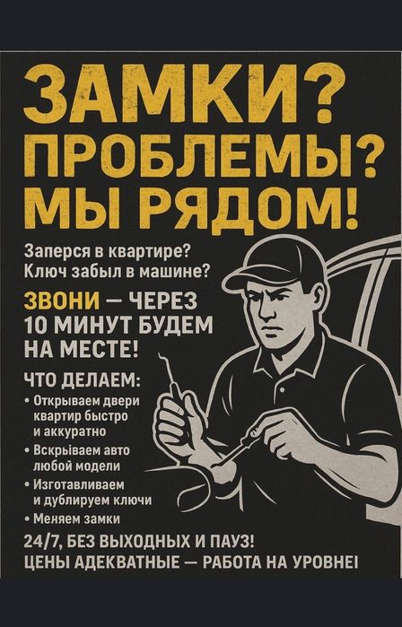 Замок ва сейф очиш хизмати 24/7