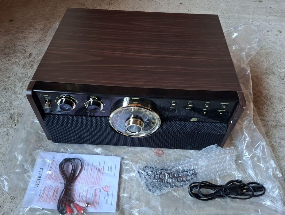 Victrola The Empire Mid-Century 6-in-1 Turntable & Multimedia Center