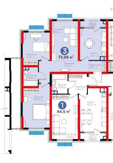 Продаётся 3/3/14 ЖК Botanika Saroyi 74м² КОРОБКА ор-р: ул. Богишамол